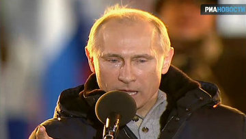 Владимир Путин на митинге своих сторонников на Манежной площади